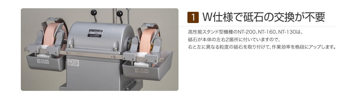 簡単に両刃も研げます　砥石の両面を使用しますので、包丁の裏と表面は同じ方向から差し込むだけでOK。特別な技術も必要なく、両刃包丁も簡単に研ぐことができます。